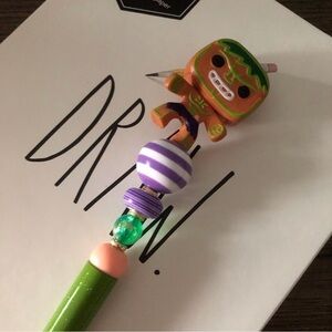 Marvel Gingerbread man handmade beaded pen: Hulk